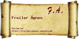 Freiler Ágnes névjegykártya